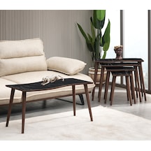 Vovvahome Salsa 4lü Mdf Ahşap Zigon Sehpa Ve Orta Sehpa - Siyah