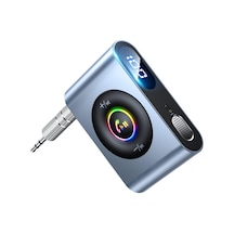 Araba İçin Bluetooth 5.3 Aux Adaptörü Çok İşlevli Düğme Ve Pil Ömrü Göstergesi Gürültü Önleyici Bluetooth Alıcısı, Araba/ev Stereo/kablolu Kulaklıklar/eller Serbest Çağrı, 22h Pil Ömrü,