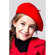 Uniquetrenders Kız Çocuk Fransız Ressam Bere 10 - 16 Yaş Kırmızı