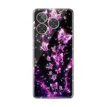 General Mobile Era 30 Kılıf Hd Resim Baskılı Pembe Neon Kelebekler Stkd -100