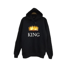 Kıng Tacı Baskılı Çocuk Sweatshirt Siyah