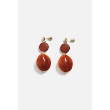 Oval Sallantılı Küpe Kahve