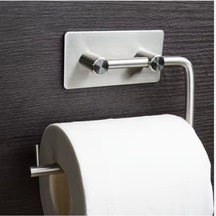 Tuvalet Kağıtlığı Yapışkanlı Çift Çubuklu Paslanmaz Çelik Krom Rengi Krom