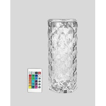 Kristal Rgb Led Li Kumandalı Masa Ve Gece Lambası Renkli Işık Modlarıyla Şık Dekoratif Aydınlatma Sarı