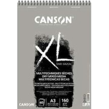 Canson Xl Dry Mix Media Grey Sand Paper Spiralli Defter 40 Yaprak N11.825