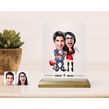 Kişiye Özel Sevgililer Karikatürlü Çerçeve-1