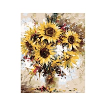 Ayçiçeği Çerçevesiz 60x75 Sayılarla Boyama Hobi Seti