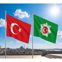 Sultan Abdülmecid Efendi Kişisel Hilafet Bayrağı Ve Alpaka Kumaş Türk Bayrağı 2'li Set 70x105cm Diğer