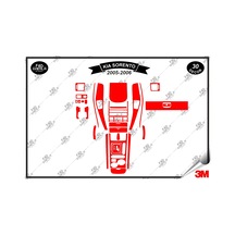 Kıa Sorento 2005-2006 Torpido Konsol Trim Göğüs Maun Kaplama Set 30 Parça Kırmızı Renk