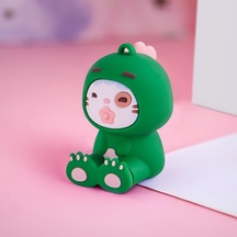 E2M Sevimli Kedi Anahtarlıklı Telefon Standı Yeşil