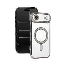 Apple Uyumlu iPhone 17 Air Uyumlu Joke Simli Magneticsafe Kılıf - Gümüş