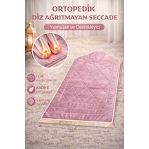 Ortopedik Diz Ağrıtmayan Kapitone Tasarım Hediyelik Çeyizlik Seccade 1cm Sünger 65 120 Ebat Pembe
