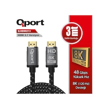 Qport Q-hdmı213 3m Hdmı 2.1v 8k Örgülü Altın Uçlu
