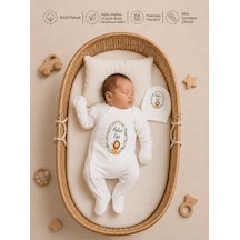 Pia Baby İsimli Erkek Bebek Tulum %100 Pamuk İsme Özel Organik Baskılı Bebek Tulumu 2015tyx Ekru
