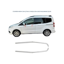 Ford Tourneo Courier Krom Cam Çıtası 2 Parça Uyumlu 2014-2023 Paslanmaz Çelik