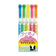 Çift Uçlu Fosforlu Kalem Seti - 5 Farklı Renk 124-Pembe