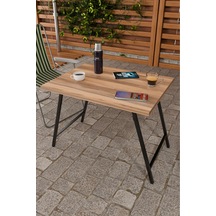 Steel Design Katlanabilir Kamp Masası 60x45 Cm Taşınabilir Bahçe, Balkon, Piknik Ve Kamp Masası Katlanır Portatif Masa + Taşıma Çantası Hediye Ceviz