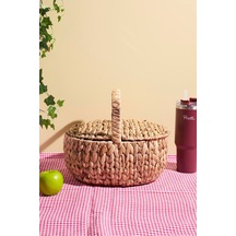 Cliento Hasır Kapaklı Piknik Sepeti 36x30 Cm Kahverengı Kahverengi