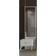 Laleli Beyaz Boy Aynası Beyaz