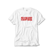 Red Dead Redemption 2 Red Text Beyaz Tişört Beyaz