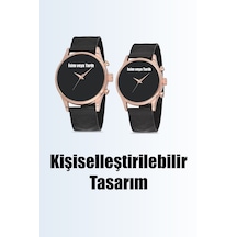 Çift Saatleri Kol Saati Özel Tasarım Siyah