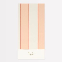 Meri Meri - Peach Stripe Tablecloth - Şeftali Tonlu Çizgili Kağıt Masa Örtüsü