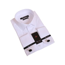 Dicotto Beyaz Ekstra Dar Kesim Likralı Esnek Micro Kumaş Kol Düğmeli Slim Fit Erkek Gömlek - 195-1 001