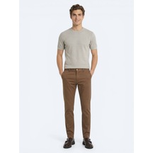 Kip Kahverengi Dokuma Jogging Fit Casual Pamuk Karışımlı Pantolon