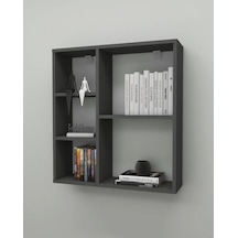 Reyo Enda Home Myra 5 Gözlü Çok Amaçlı Modern Duvar Rafı Antrasit Antrasit