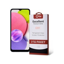 Samsung Galaxy A03s ile Uyumlu Kırılmaz Cam Ekran Koruyucu Ekonomik 3'lü Paket