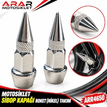 Motosiklet Sibop Kapağı Roket Nikel Takım-4650