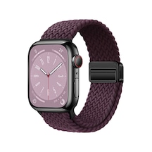 Watch 38mm Asma Krd-134 Örgü Tasarımlı Hasır Kordon Strap Kayış - Koyu Mor