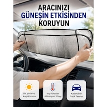 Mey İthalat Metalize Reflektör Yüzeyli Uv Koruyucu Araç Güneşliği - Serin Ve Güvenli Sürüşler İçin