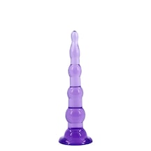 X-sense 6 Boğumlu Mor Yumuşak Esnek Jel Anal Plug