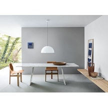 Riolight Modern1 Parlak Beyaz Tekli Metal Sarkıt Avize Çap:30cm Beyaz