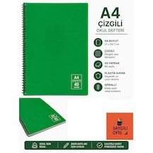 Saygılıofis 40 Yaprak A4 Spiralli Pp Kapak Çizgili Defter Yeşil
