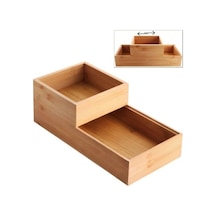 2'li Bambu Organizer Seti - Banyo, Mutfak Ve Ofis Düzenleyici