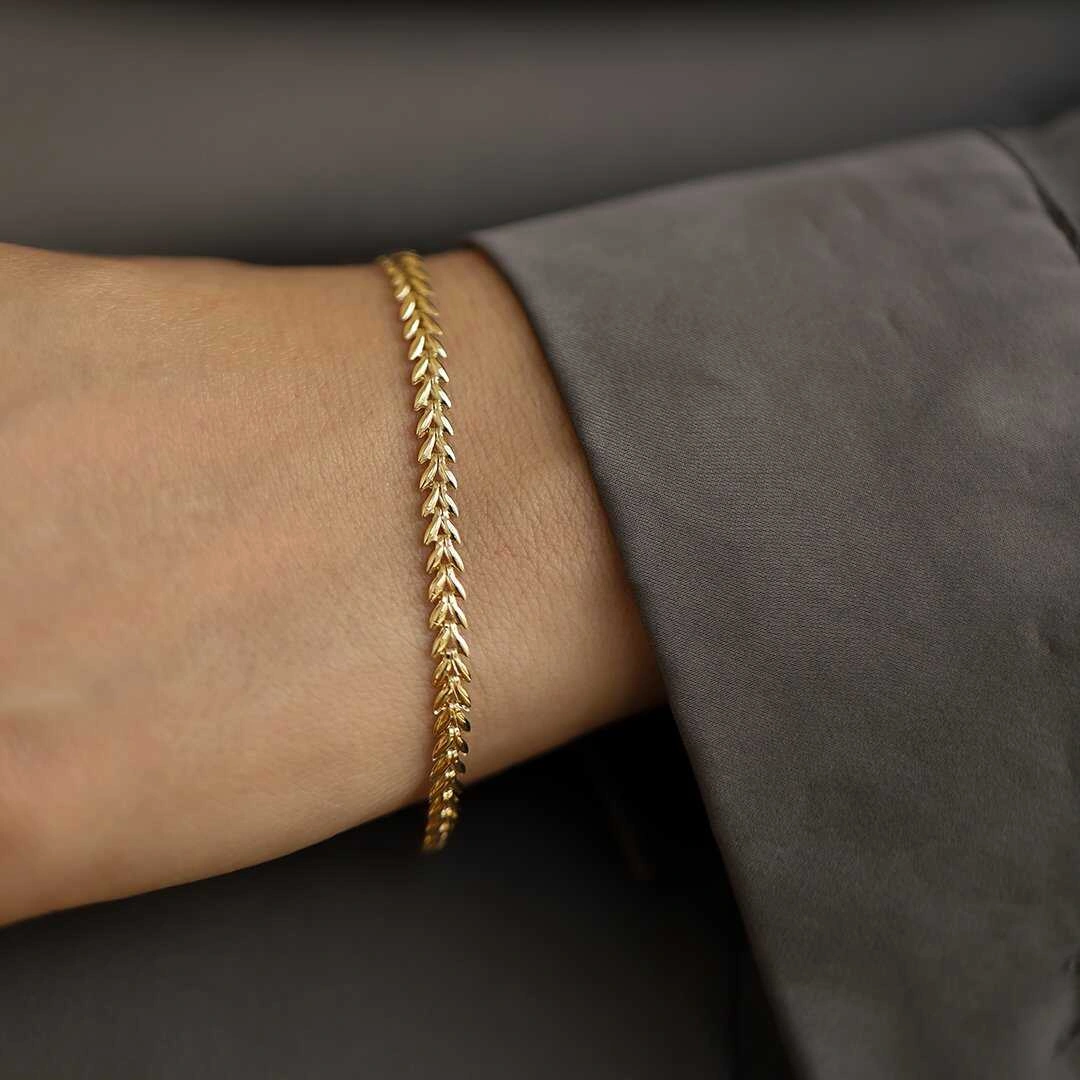 Başak Model Bileklik Sarı