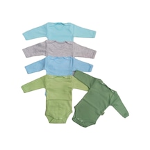 Özdemirli Bebe Uzun Kollu Çıtçıtlı Badi Bisiklet Yaka Body Zıbın (5li Paket)