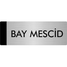 Metal Yönlendirme Levhası, Departman Kapı Isimliği Bay Mescid 5x20 Cm Gümüş Renk