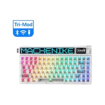 Machenike KT84-B84W Tri-Mode Gateron White Switch LCD RGB İngilizce Oyuncu Klavye