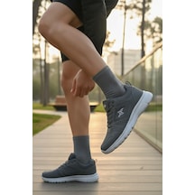 Enoch Unisex Yüksek Tabanlı Bağcıklı Yürüyüş Ve Koşu Spor Ayakkabı Günlük Sneaker Füme