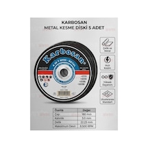 Metal Demir Kesme Diski 180x3.0 Mm Büyük Spiral Taşı 5 Adet