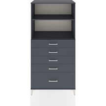 Hyperion Dolap 2 Raflı 5 Çekmeceli 88x44x182 Antrasit-antrasit Antrasit