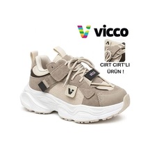 Vicco Çoçuk Unisex Kışlık Su Geçirmez Kaydırmaz Hafif Eva Taban Rahat Cilt Deri Spor Ayakkabı Bej