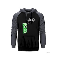 Minecraft Creepers Gonna Creep Gri Reglan Kol Kapşonlu Sweat Gri Minecraft Creepers Gonna Creep Gri Reglan Kol Kapşonlu Sweat Gri