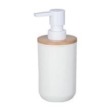Posa Sabunluk, Sıvı Sabun, Losyon Veya Deterjan İçin Doldurulabilir Pompalı Dağıtıcı, Sürdürülebilir Bambu Desenli Beyaz Plastik, G X Y X D : 7 X 16,5 X 8 Cm, Kapasite Yaklaşık 330 Ml 12 Izgara