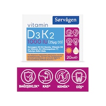 Sorvagen Vitamin D3K2 Damla 20 Ml (1000 IU)