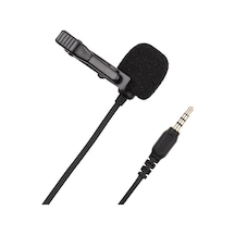 Mufunye Mini Klipsli Yaka Mikrofonu Yaka Kondansatör Mikrofonu 3.5mm Trrs Fişi 1.5m Kablo Rüzgarlıklı Akıllı