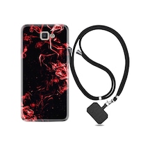 Samsung Uyumlu Galaxy J7 Prime 2 Kılıf Ipli Askılı Red Smoke 1745